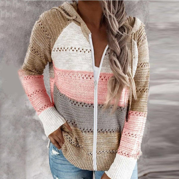 Hooded Knit Cardigan With Pockets