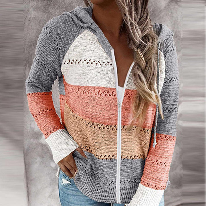 Hooded Knit Cardigan With Pockets