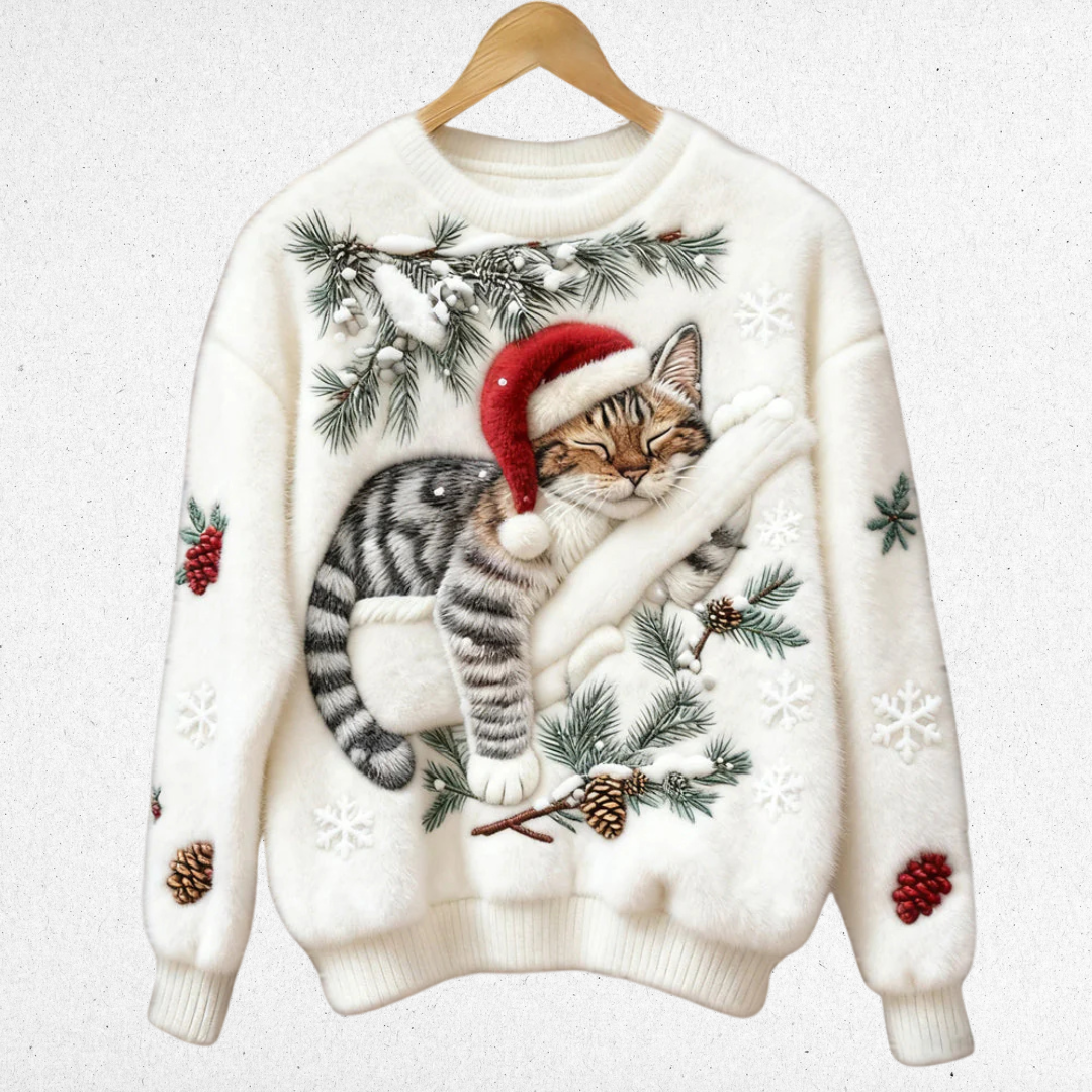 Tessa | Cosy Jumper with a Lazy Cat