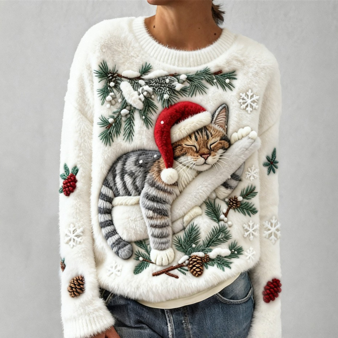 Tessa | Cosy Jumper with a Lazy Cat