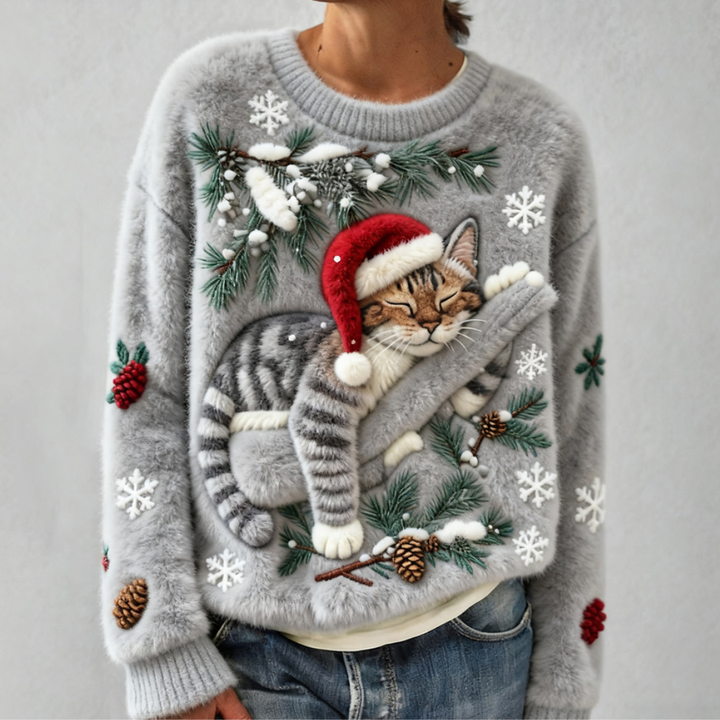 Tessa | Cosy Jumper with a Lazy Cat