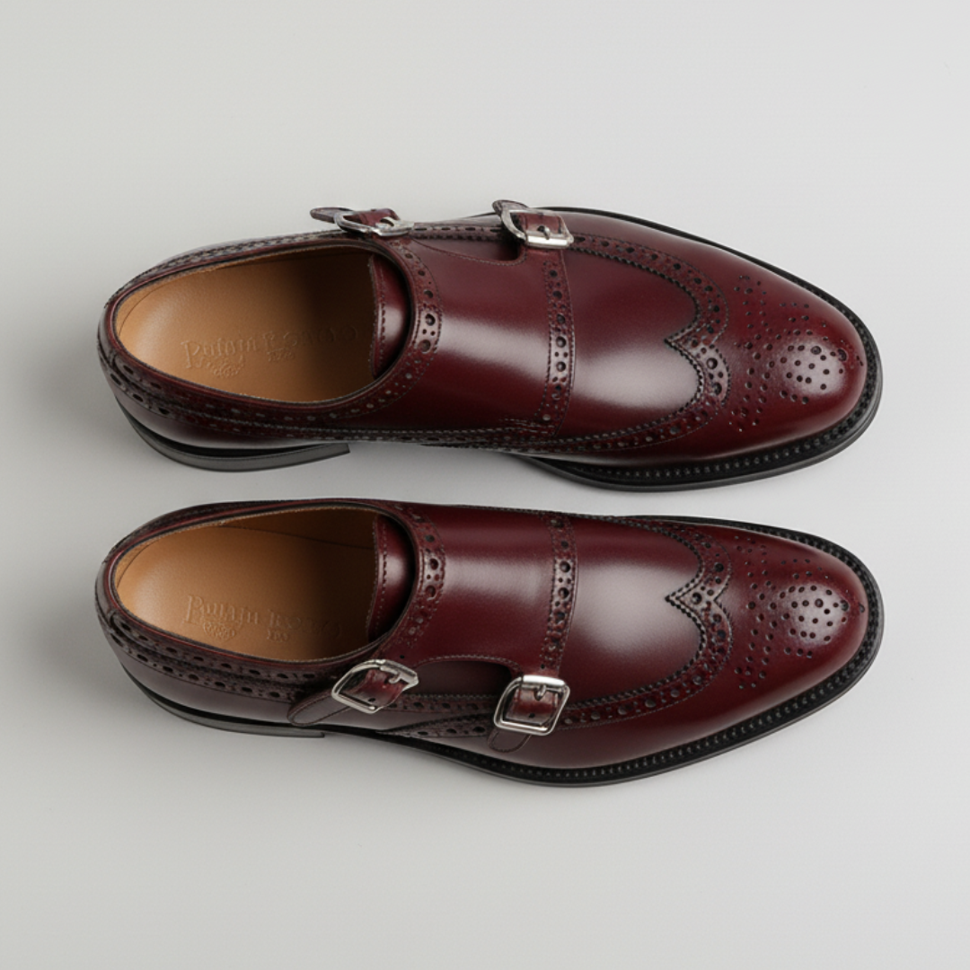 Margaux™ – Vintage Monk-Strap Brogue Shoes