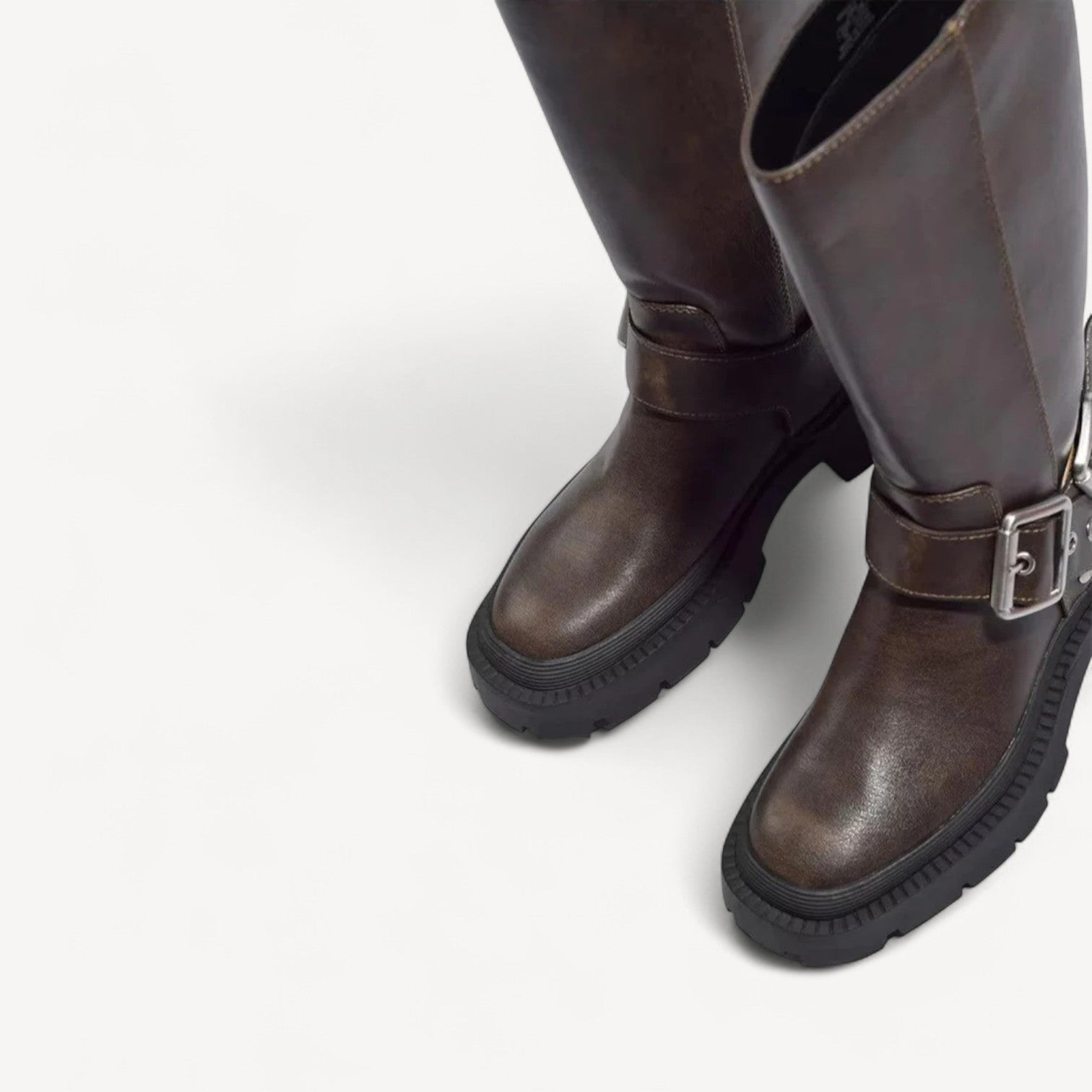 Chunky Flat Riding Boots