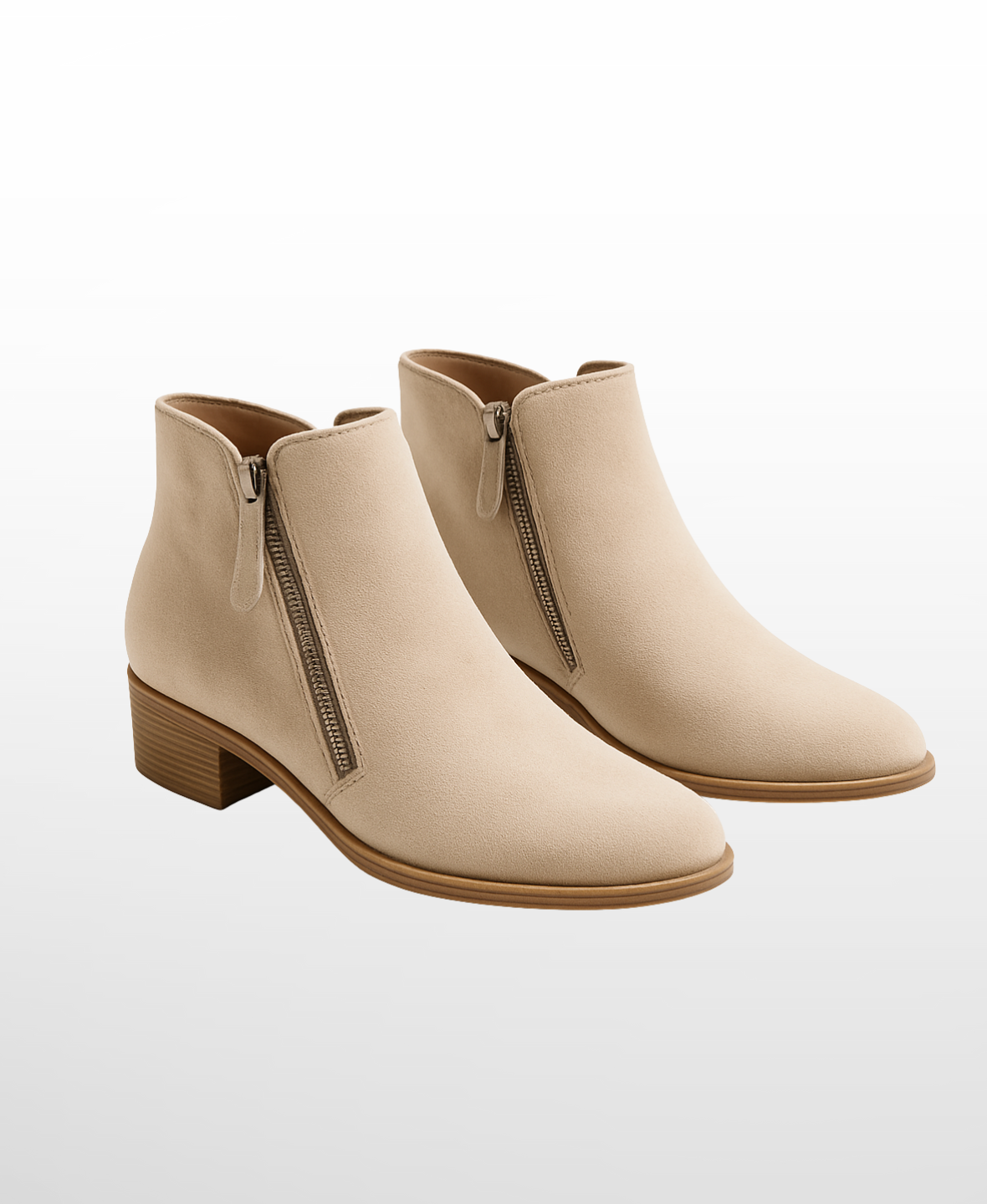 Women’s Mid-Heel Ankle Boots Side Zip