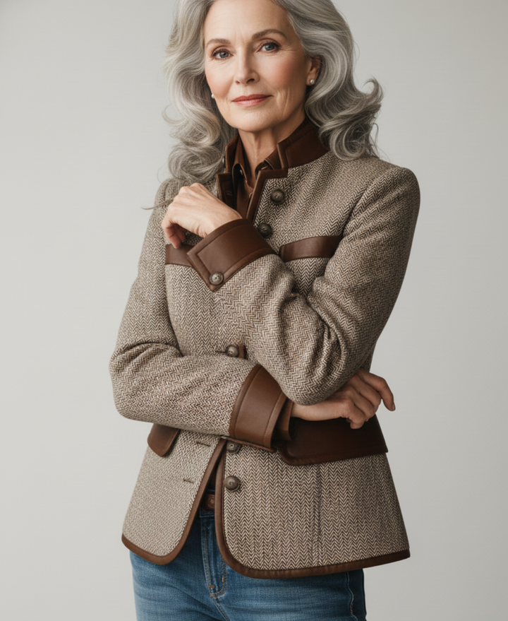 Clarine – Classic Stand-Collar Button Blazer Coat