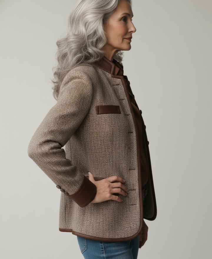 Clarine – Classic Stand-Collar Button Blazer Coat