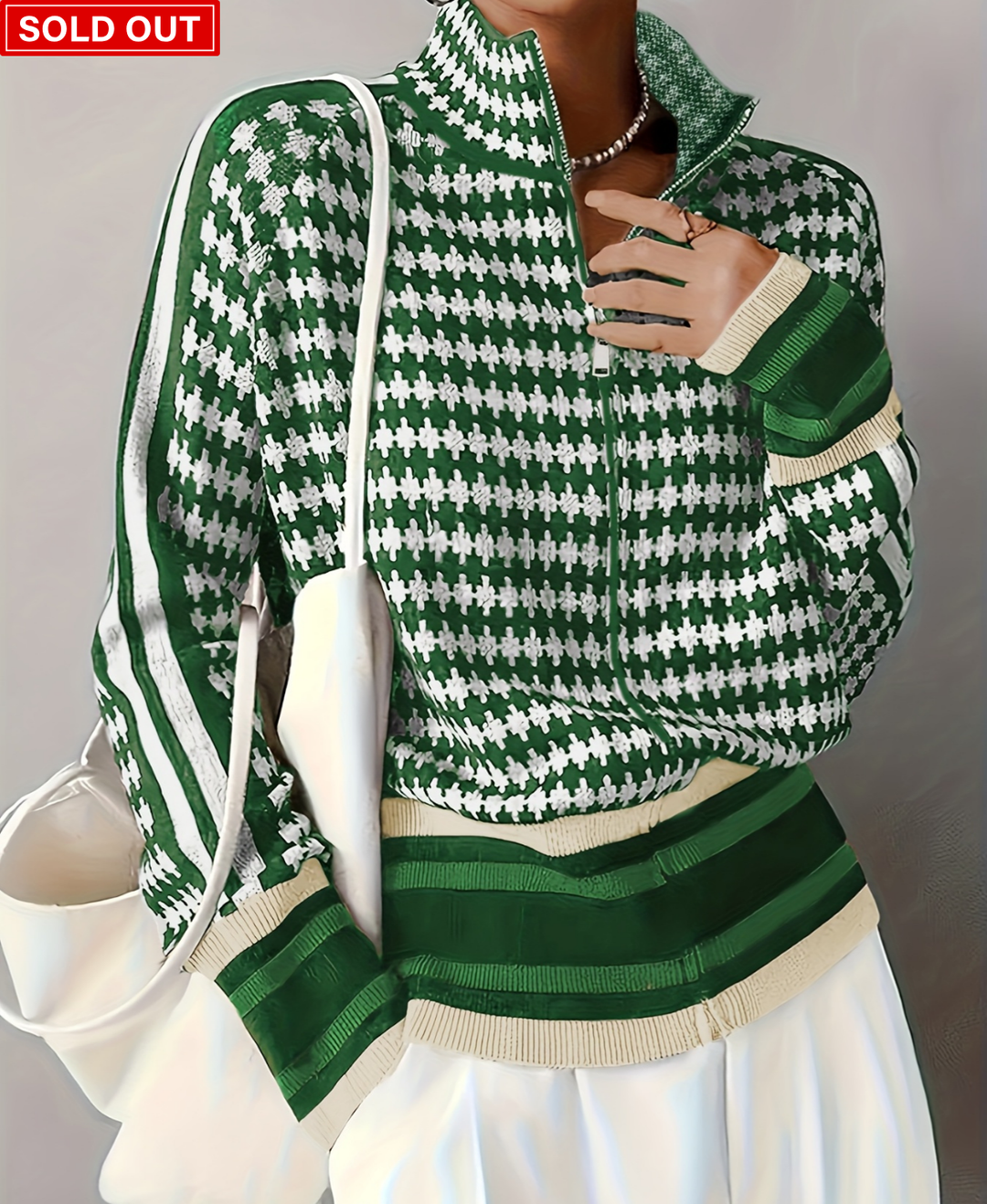 Elara – Autumn-Winter Stand Collar Zip Knit