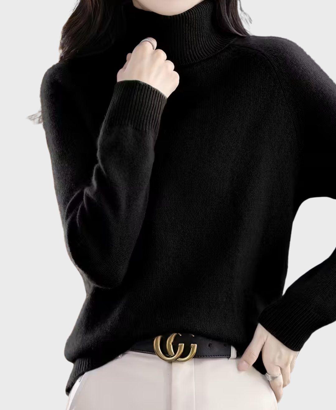 Elara | Soft High-Neck Knit Sweater