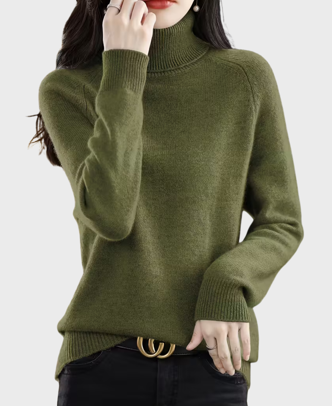 Elara | Soft High-Neck Knit Sweater