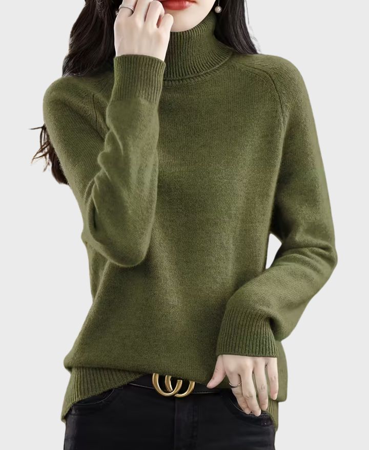 Elara | Soft High-Neck Knit Sweater