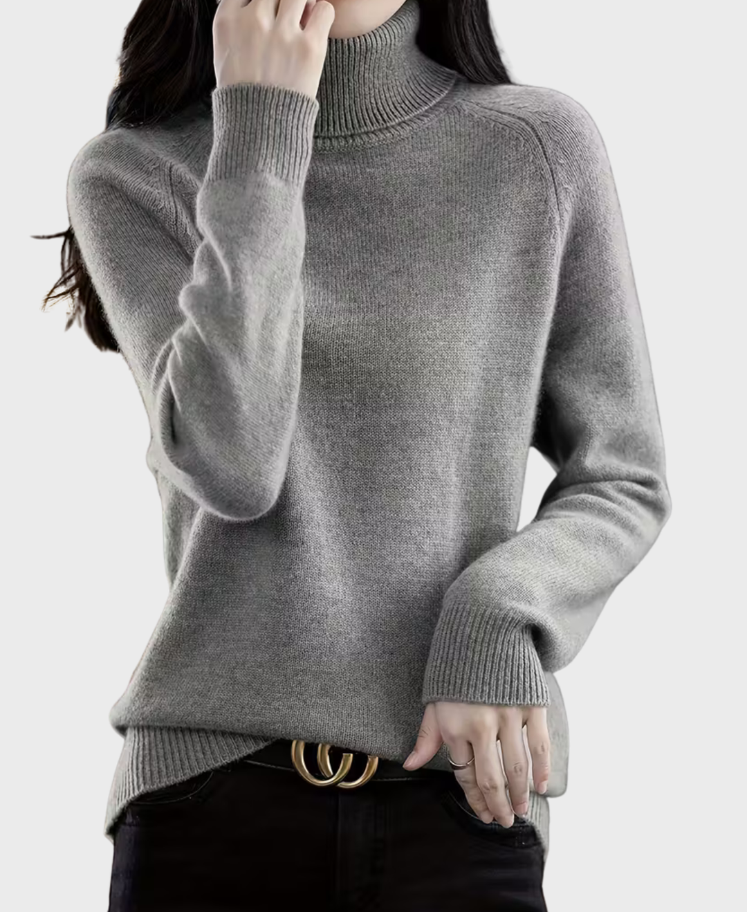 Elara | Soft High-Neck Knit Sweater