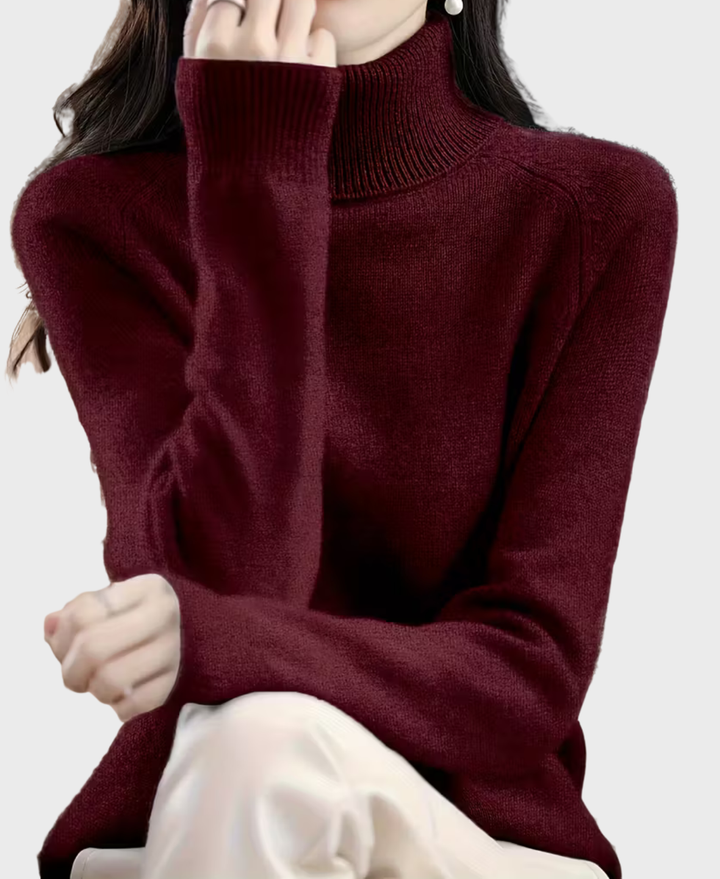 Elara | Soft High-Neck Knit Sweater