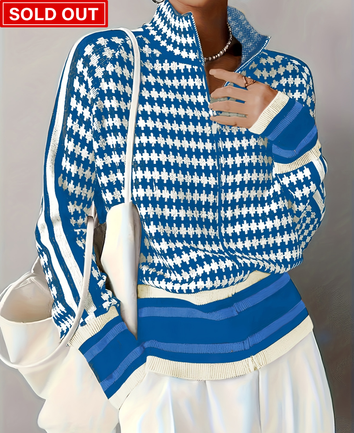 Elara – Autumn-Winter Stand Collar Zip Knit