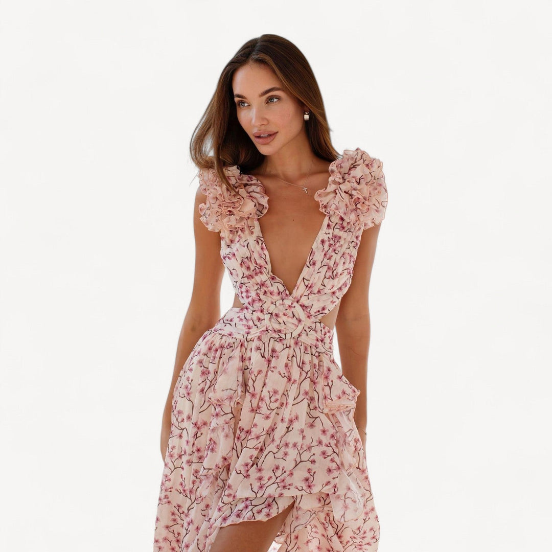 Ruffle Sleeve Maxi Dress