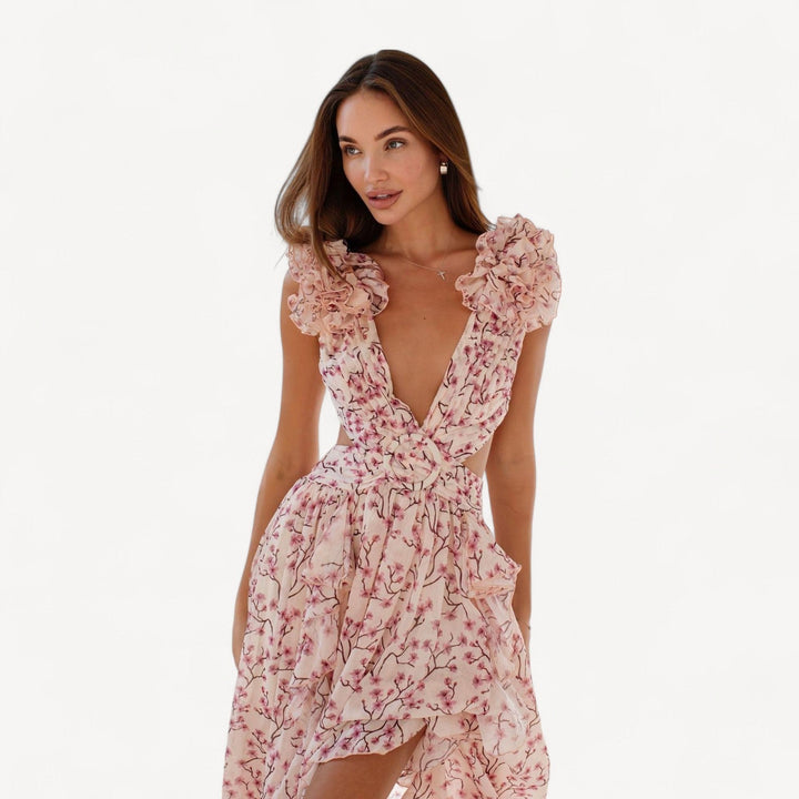 Ruffle Sleeve Maxi Dress