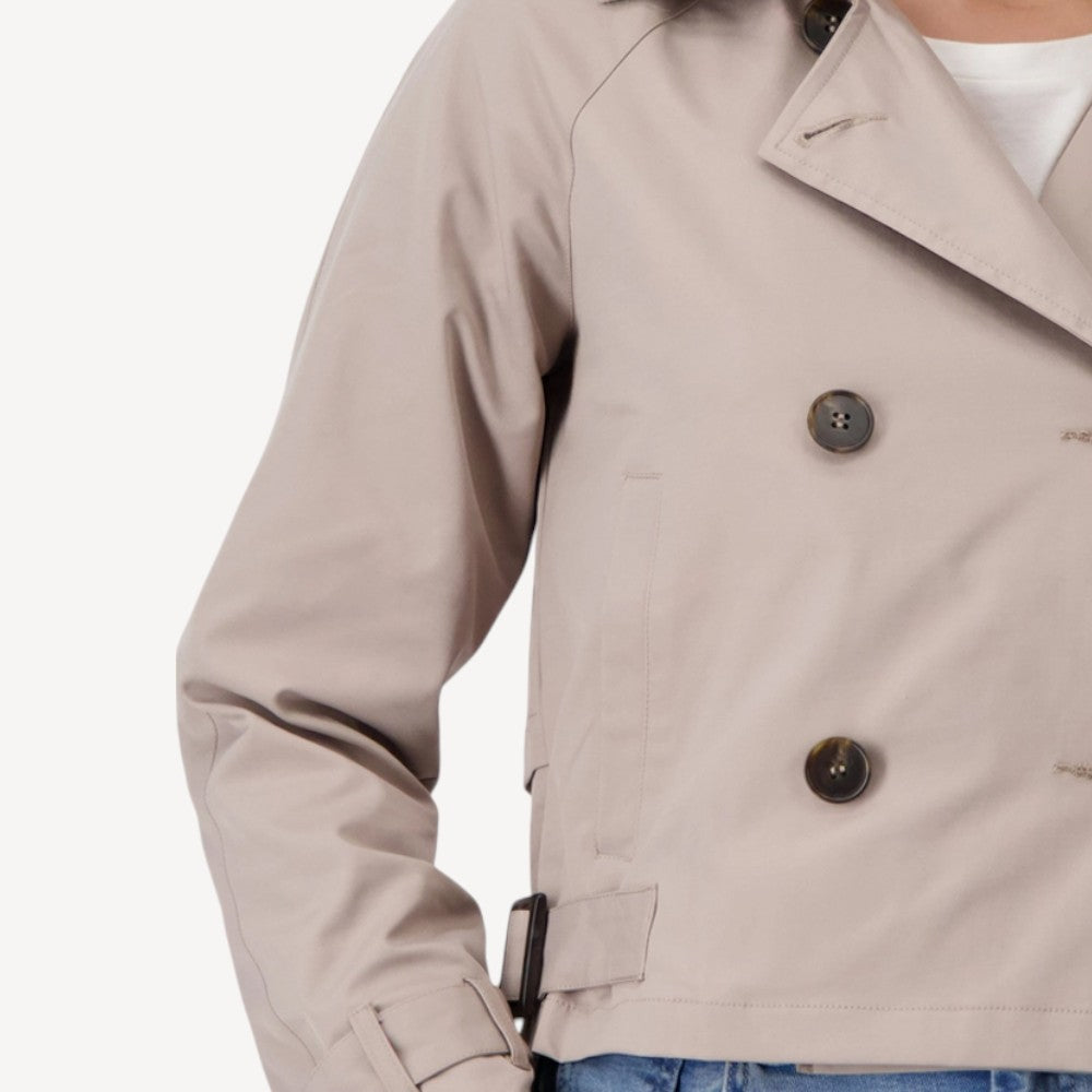 Cropped Belted Lapel Jacket