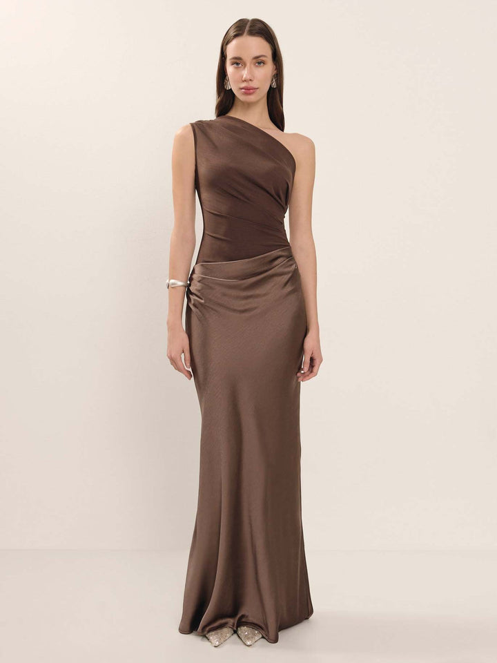 Asymmetric One Shoulder Gown
