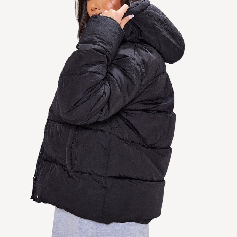 Quilted Black Puffer Coat