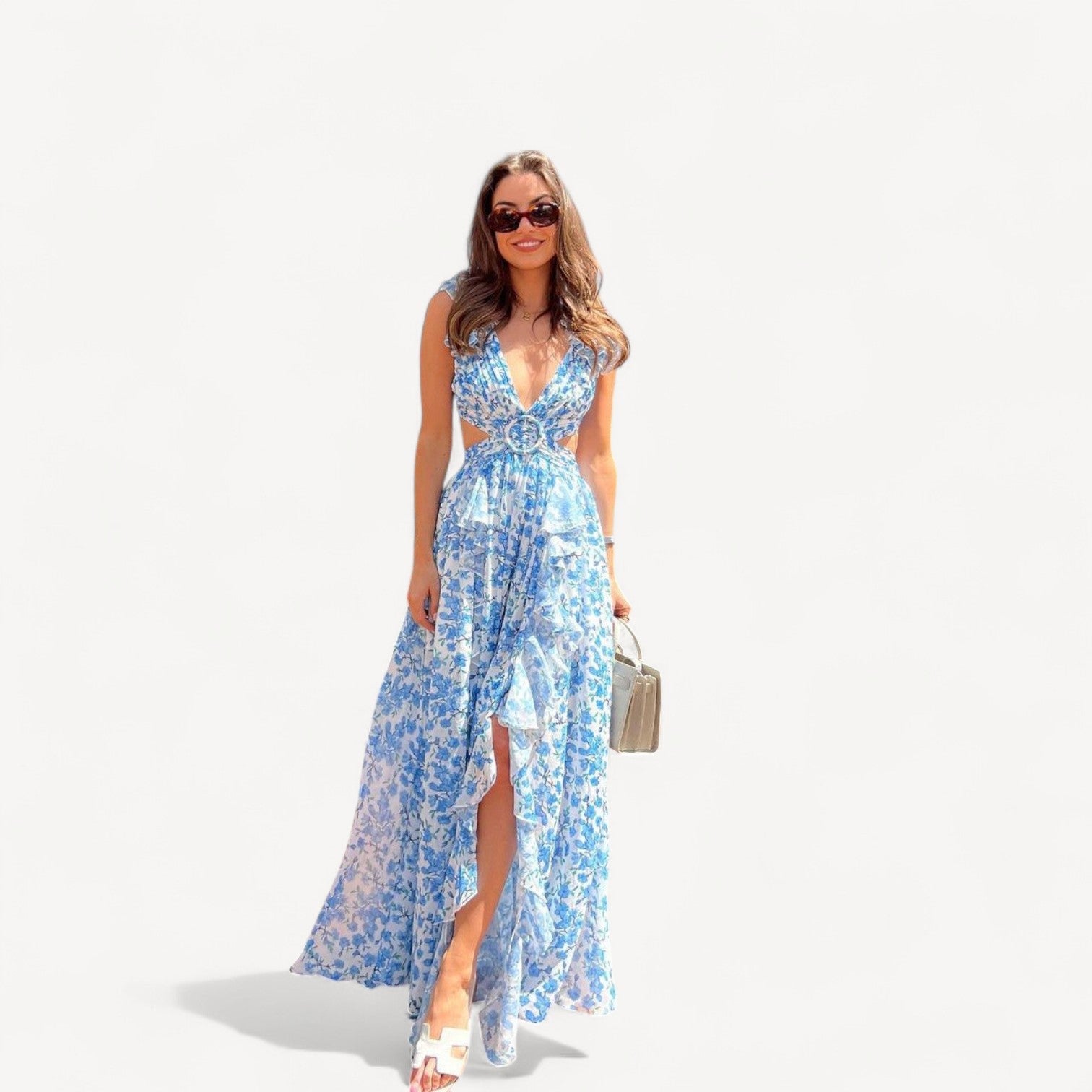 Ruffle Sleeve Maxi Dress