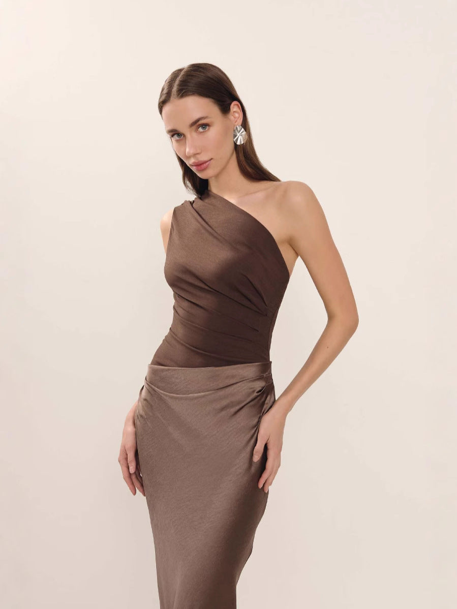 Asymmetric One Shoulder Gown