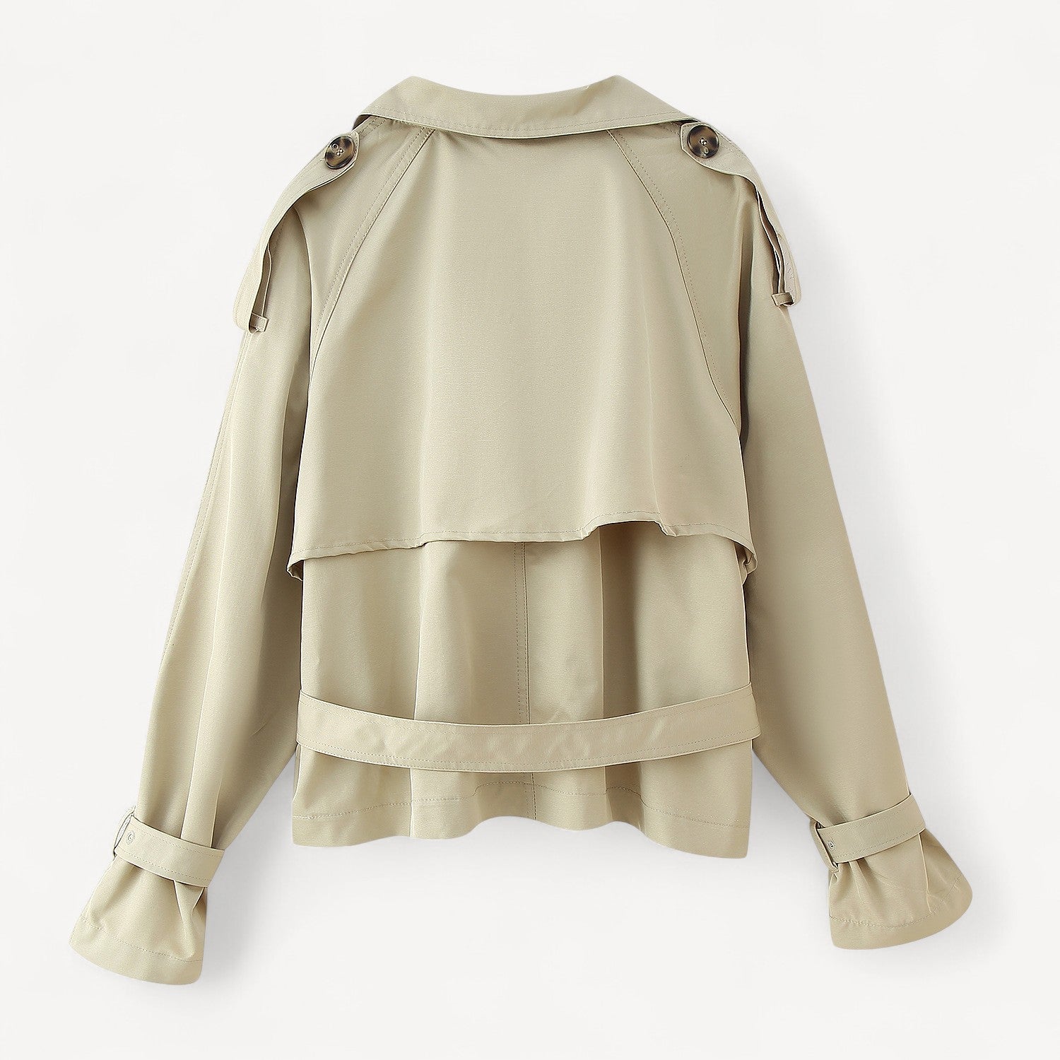 Short Beige Trench Jacket