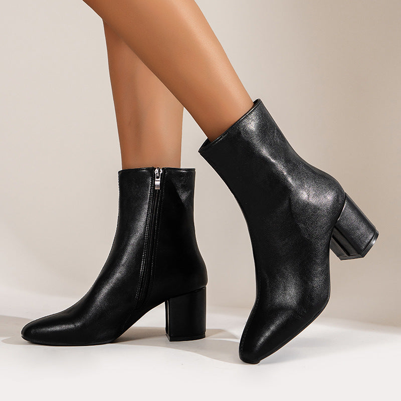 Ankle Block Heel Boots