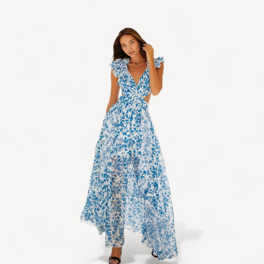 Ruffle Sleeve Maxi Dress