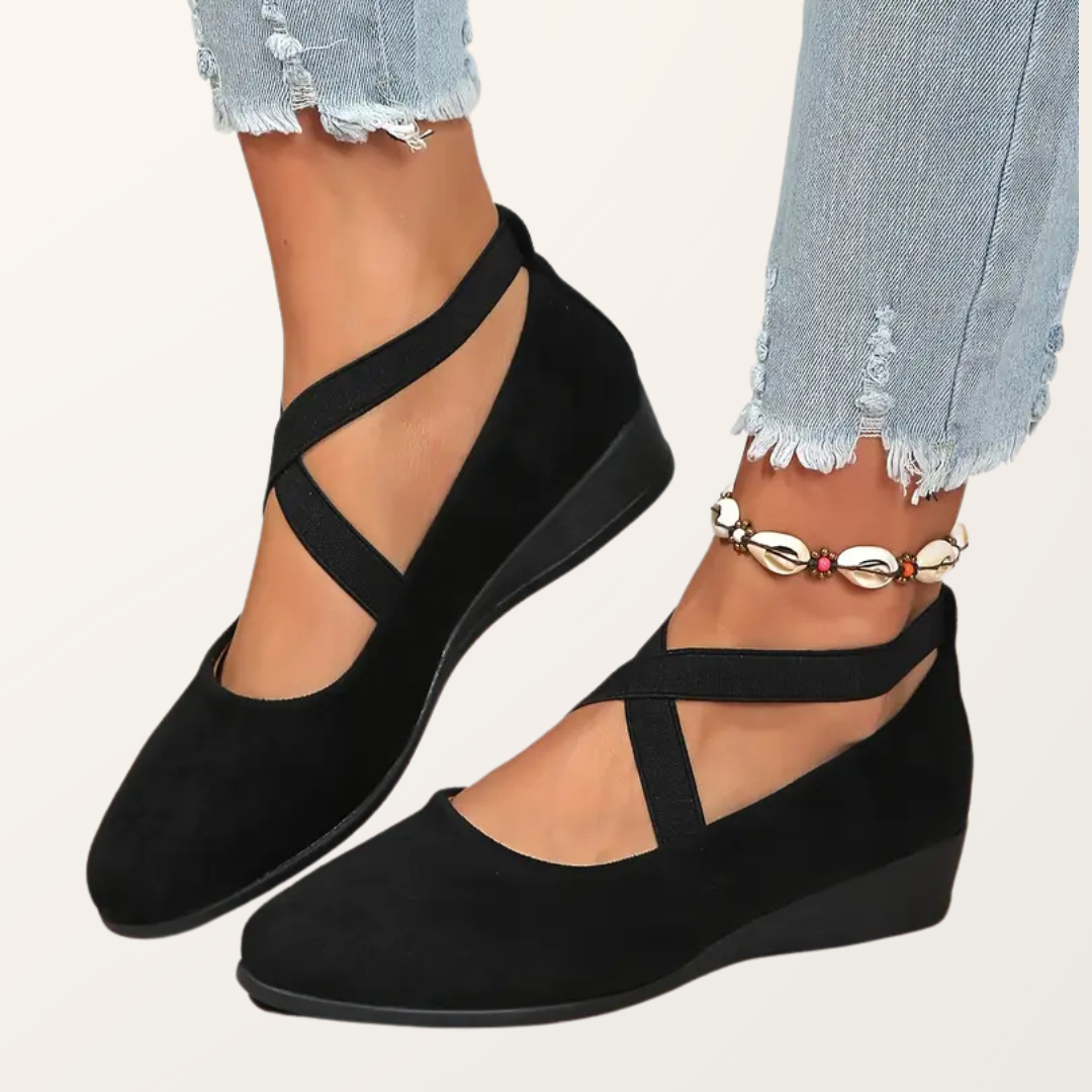 CARA™ Cross-Strap Wedge Flats