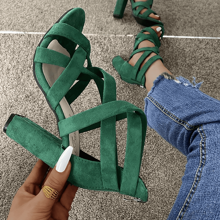 Jessica | Women Ankle Strap Crisscross Heels
