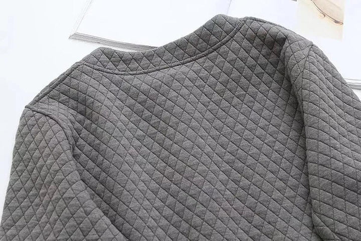 Plus Size Checkered Knit Cardigan Jacket