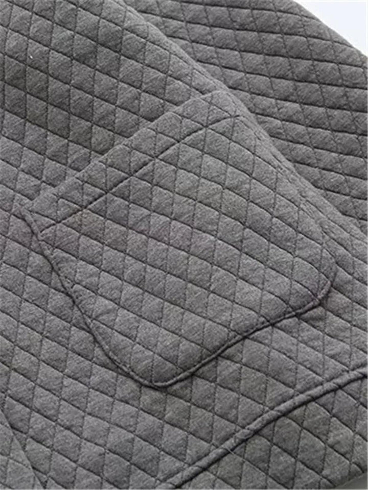 Plus Size Checkered Knit Cardigan Jacket