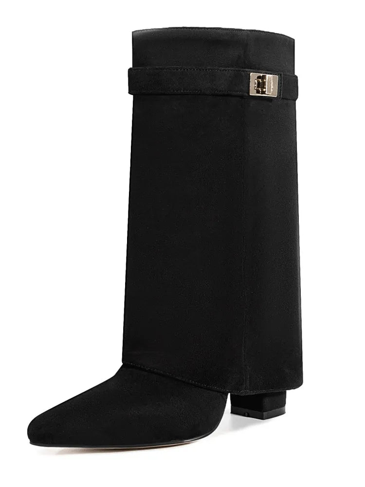 Eloise | Women’s Leather Thigh-High Boots with Buckle