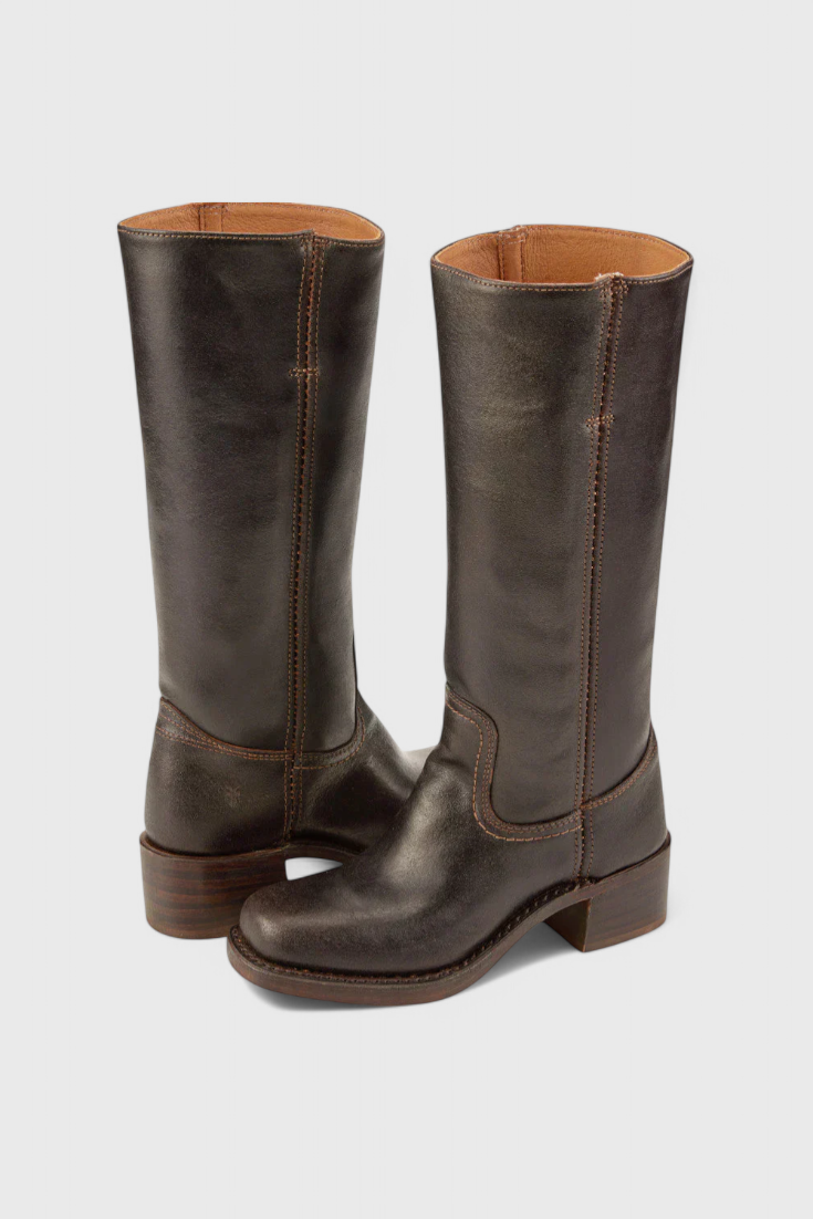 Rachel | Women’s Leather Knee-High Boots with Heels