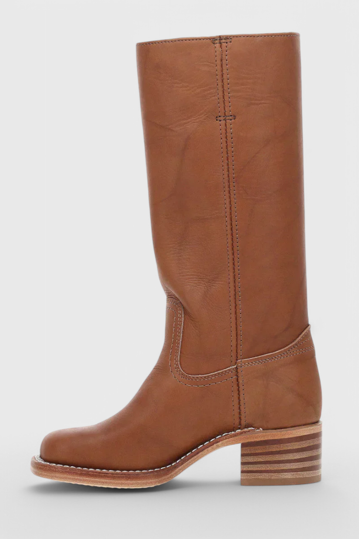 Rachel | Women’s Leather Knee-High Boots with Heels
