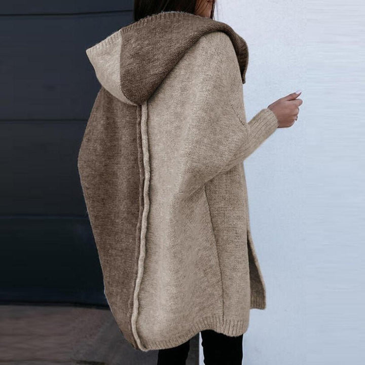 Two-Tone Patchwork Cardigan Made From Soft Wool