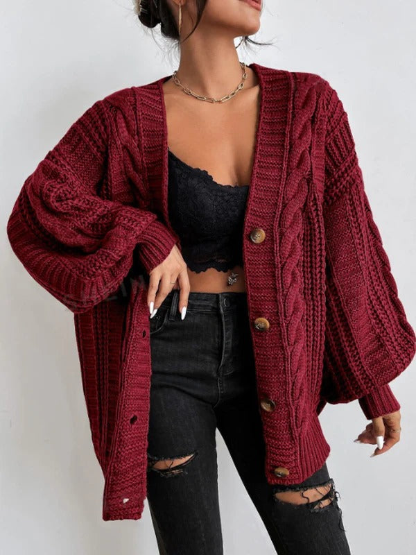 Oversized Cable Knit Cardigan