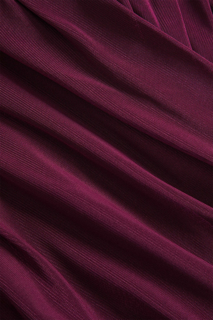 Ruched Mesh Long Sleeve