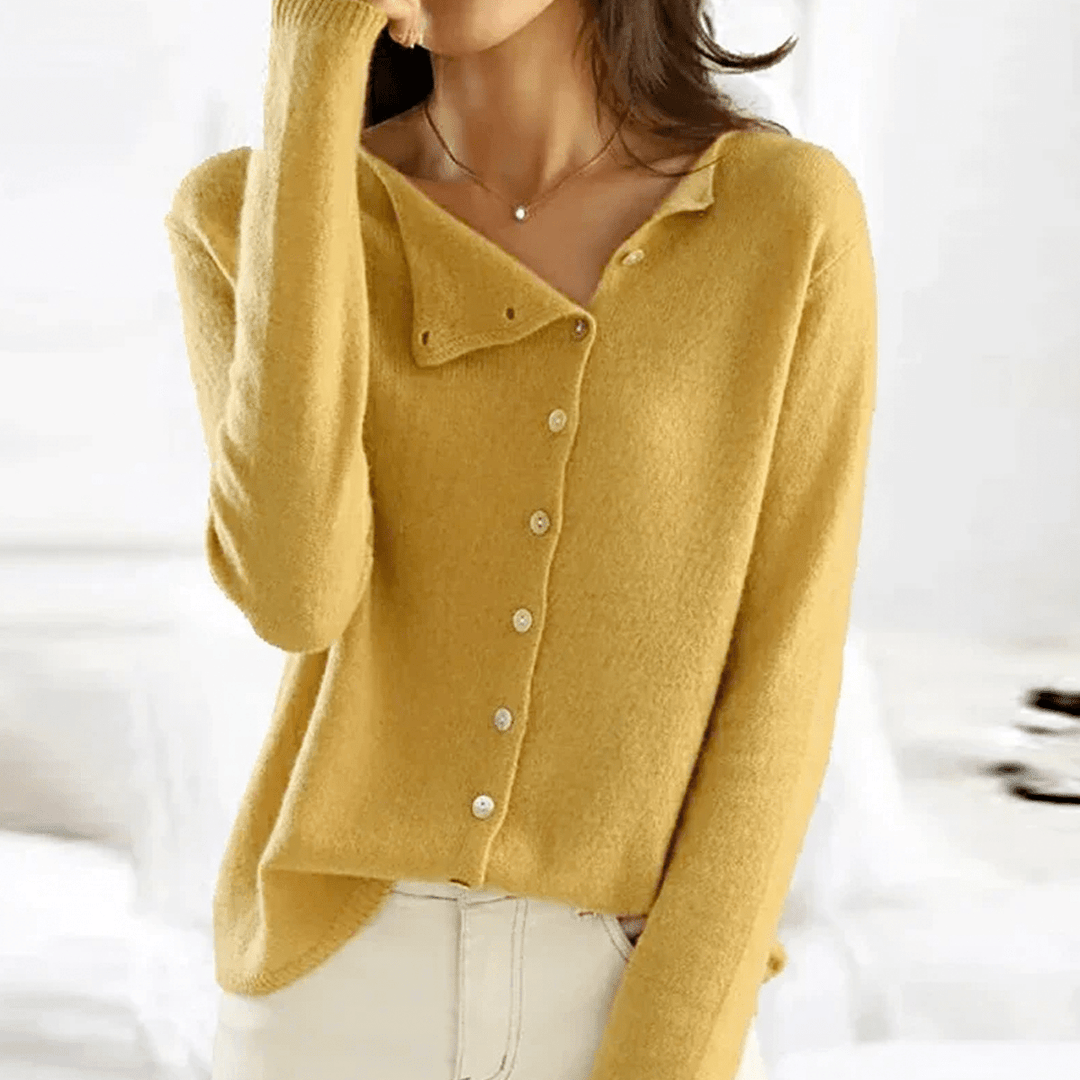 Women's Button-Up Round Neck Cardigan