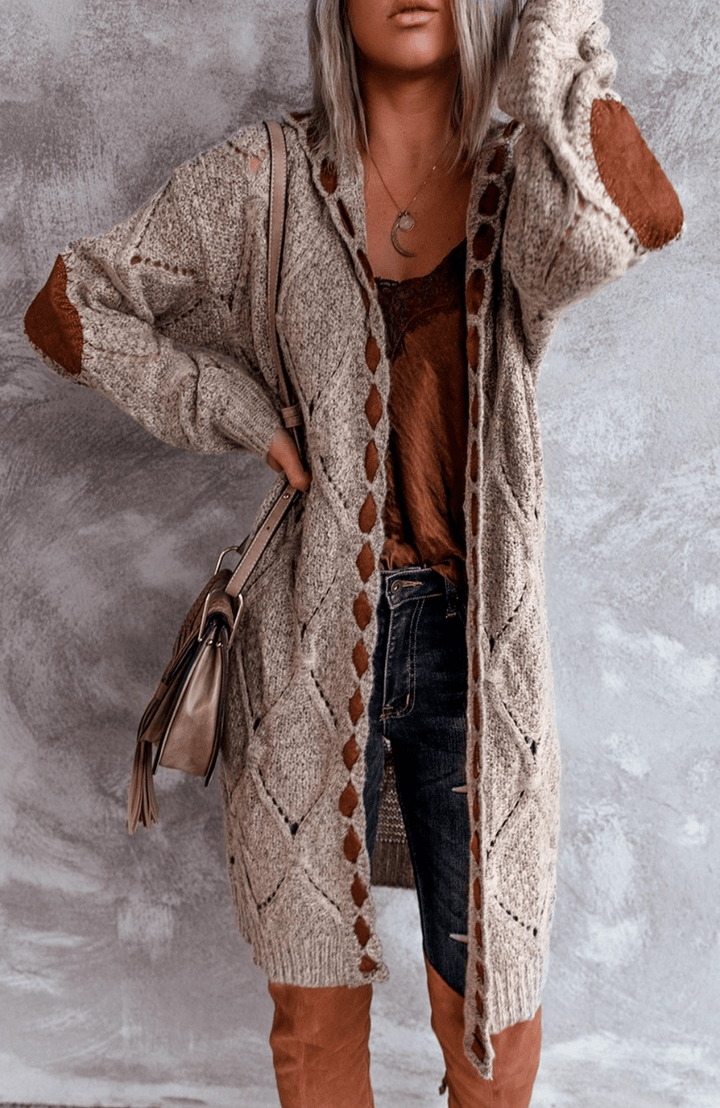 Women's Long Hooded Cardigan Sweater