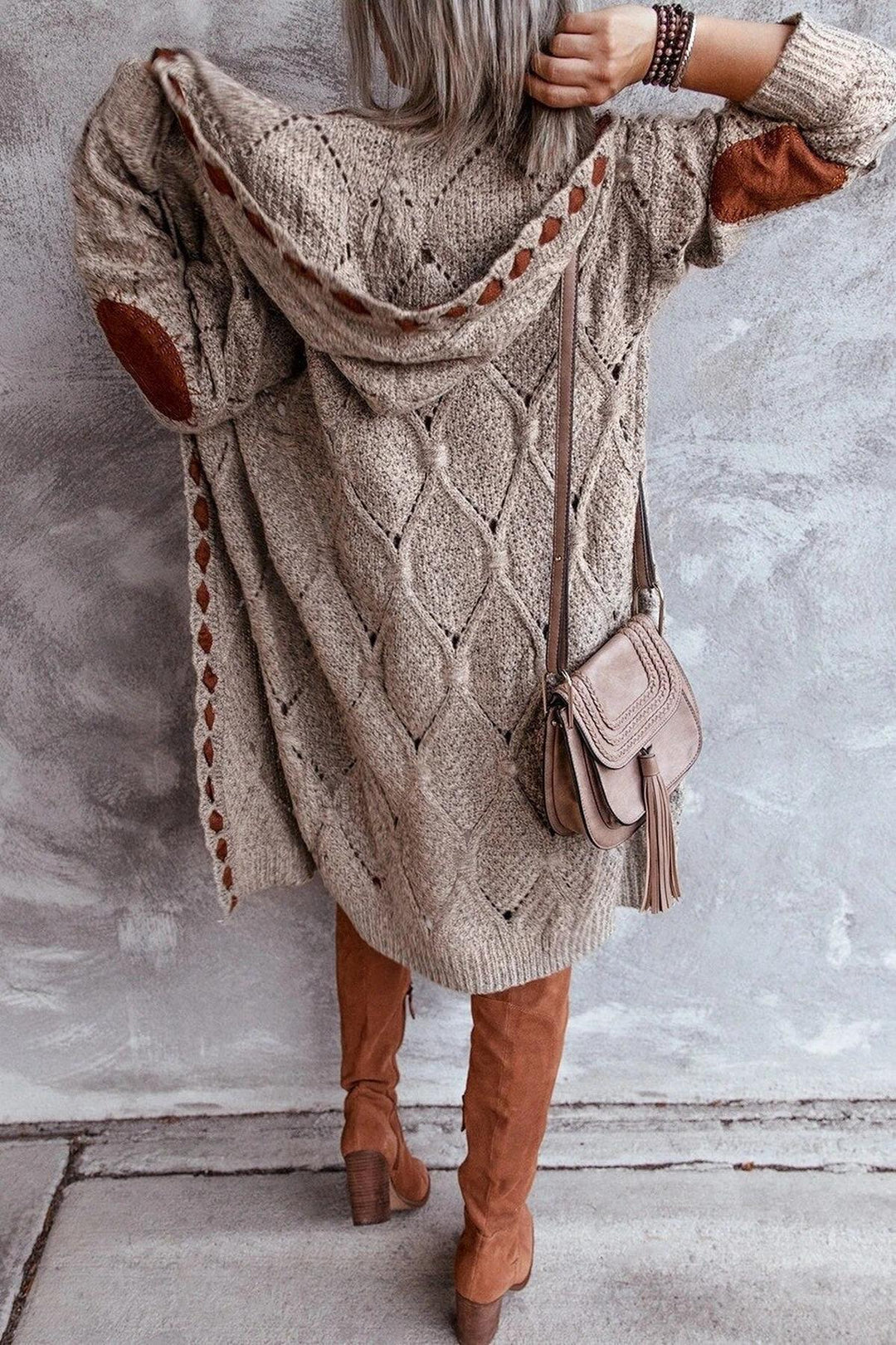 Women's Long Hooded Cardigan Sweater