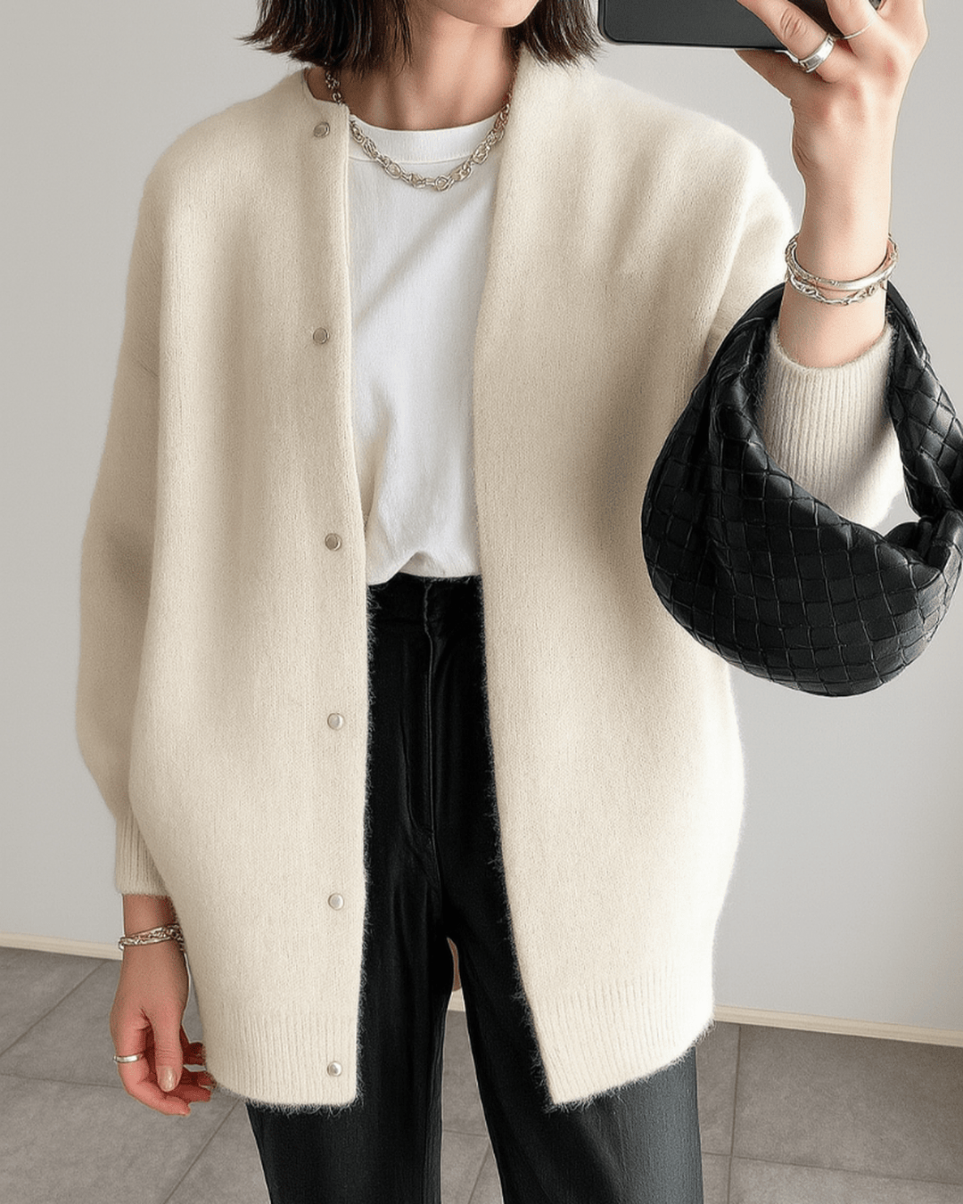 Women's Soft Knit Single-Breasted Jacket