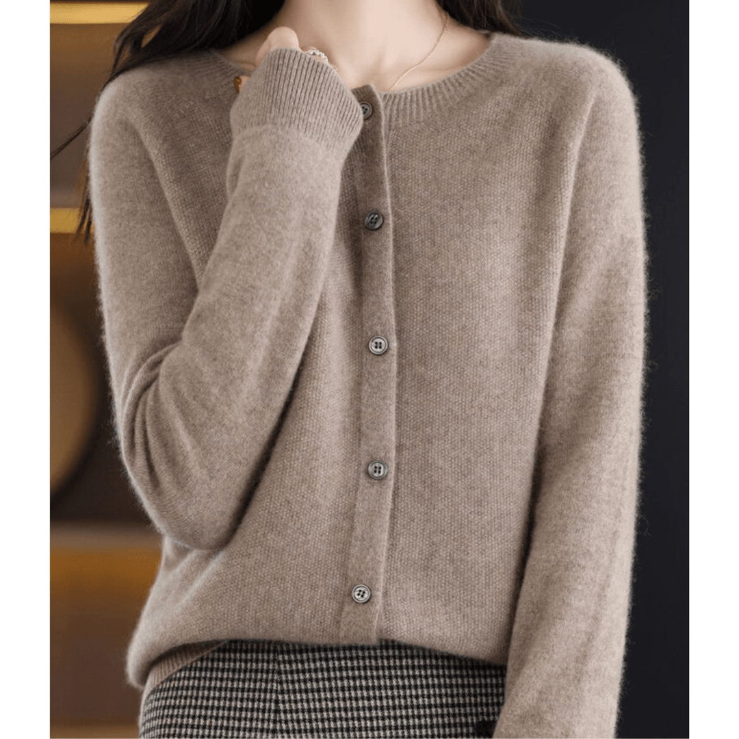 Women's V-Neck Cardigan Pullover With Button Details