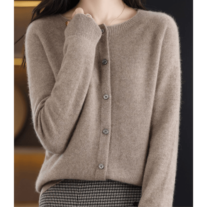 Women's V-Neck Cardigan Pullover With Button Details