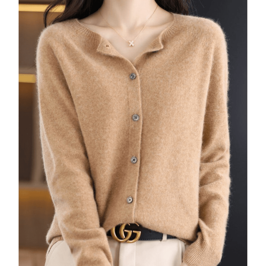 Women's V-Neck Cardigan Pullover With Button Details