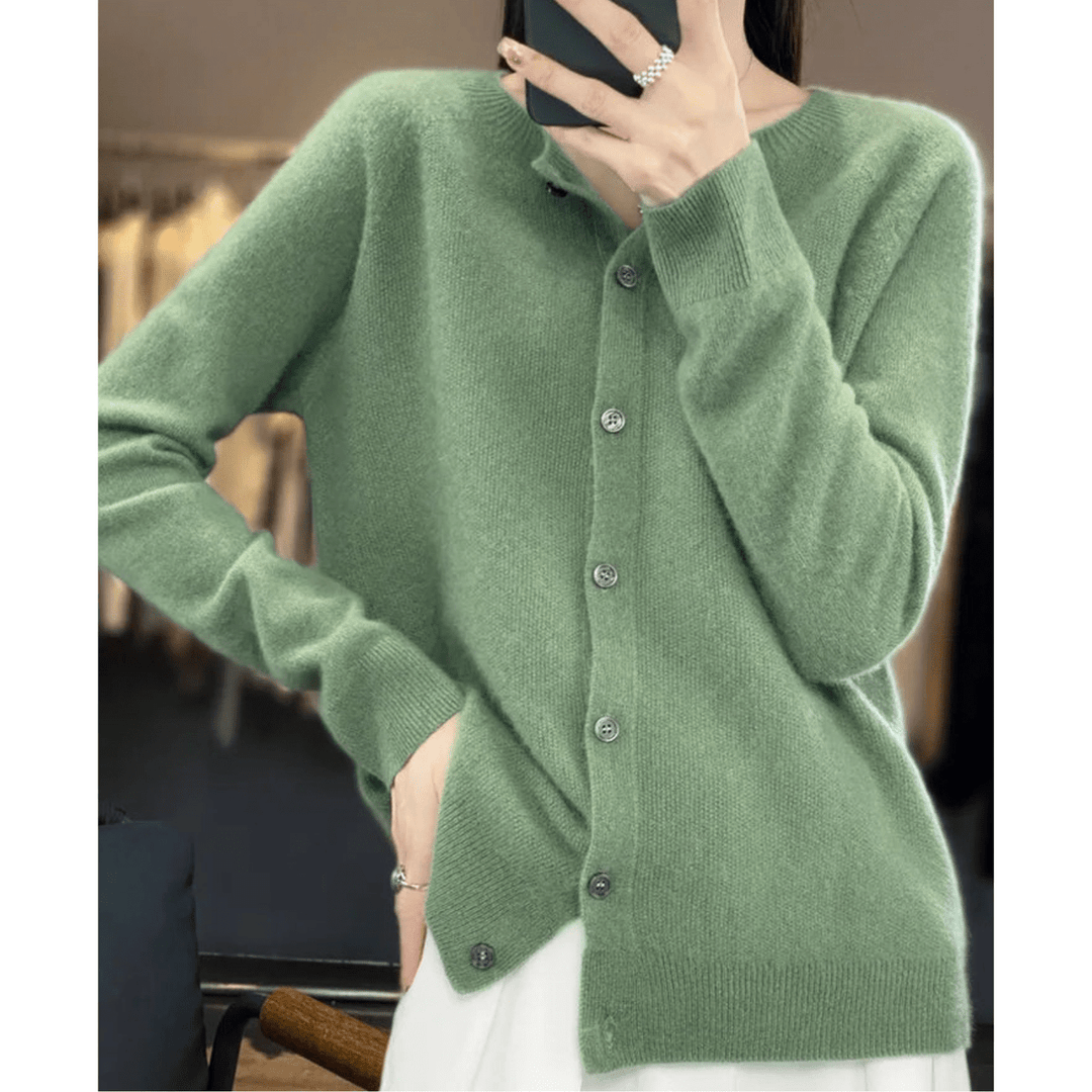 Women's V-Neck Cardigan Pullover With Button Details