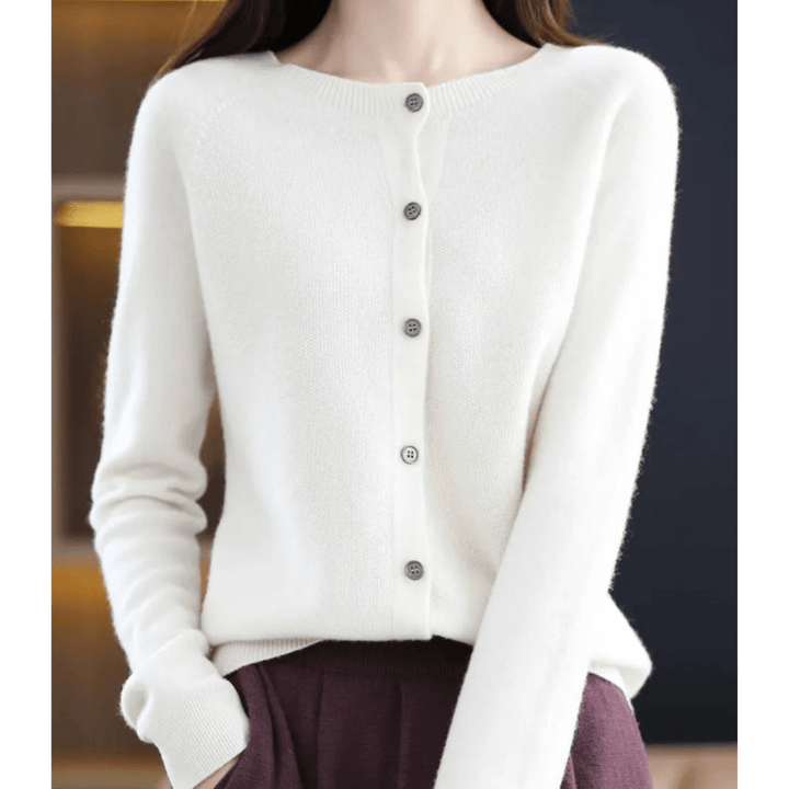 Women's V-Neck Cardigan Pullover With Button Details