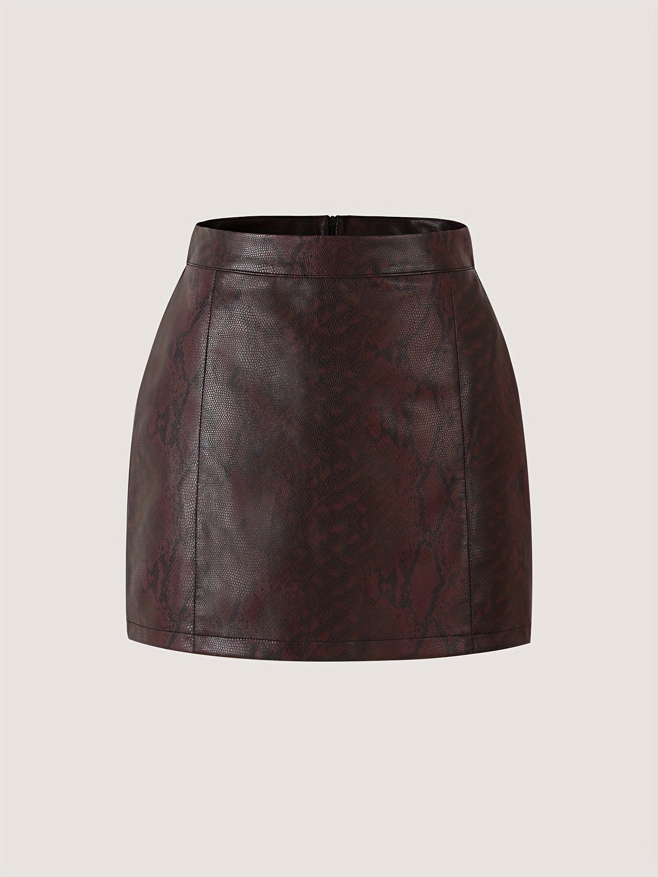 Arlena™ Snake-Pattern Leather Skirt
