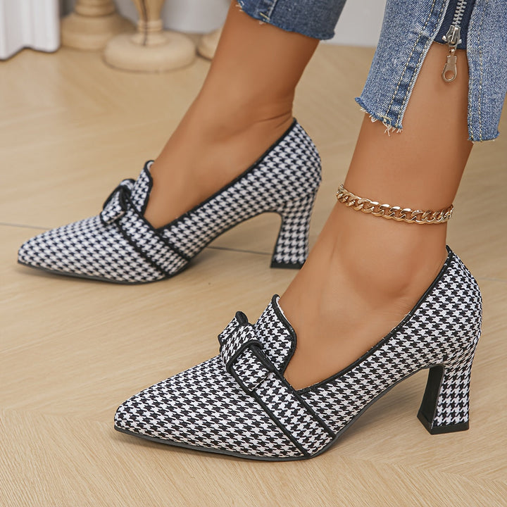 Estelle | Women's Loafers with Houndstooth Design