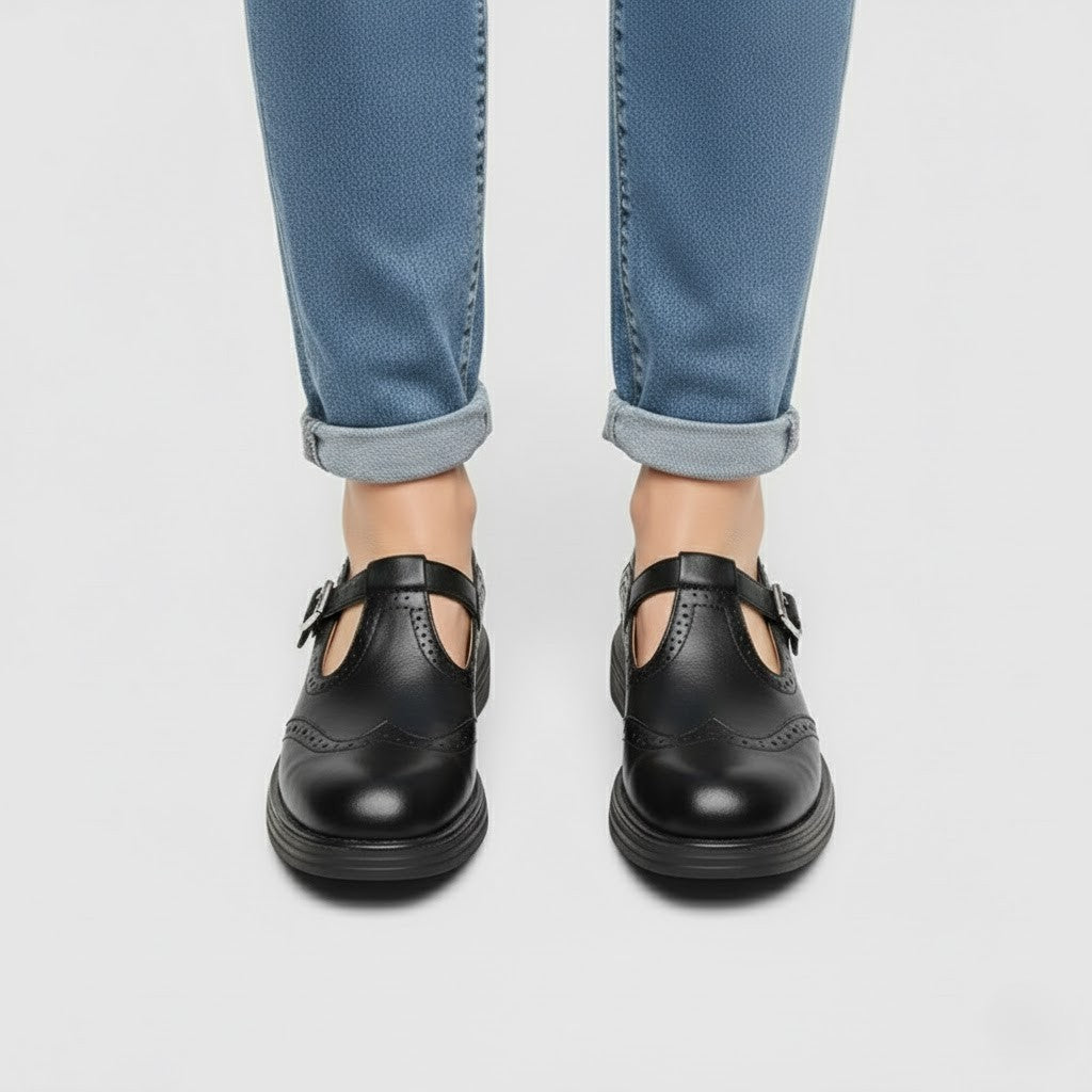 Anna | Chic Classic Boots Vintage Buckle Mary Jane Style