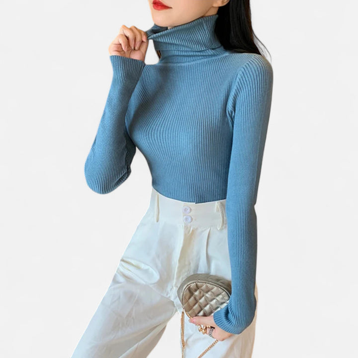 Ribbed Mock Neck Top